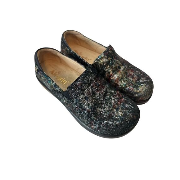 Alegria Shoes Women's Size 37 Black Multicolor Slip On Clog Comfort‎ - Picture 2 of 9